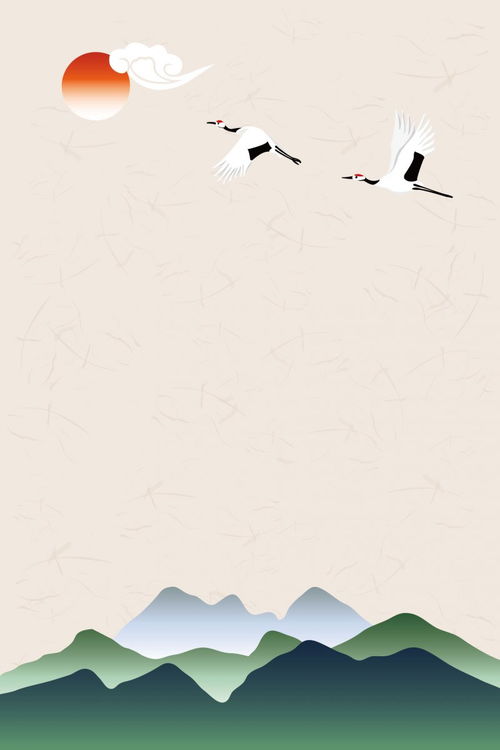 日系风国潮风古典仙鹤山水剪纸ai矢量模板背景图高清素材 剪纸 免费下载 页面网页 平面电商 创意素材 素材