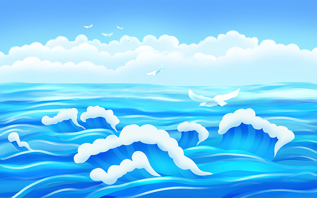浪花卡通素材